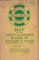 MAP OF THE TROUT AND SALMON WATERS OF ENGLAND AND WALES ON WHICH VISITORS' TICKETS ARE AVAILABLE. Shooting booklet.