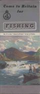 COME TO BRITAIN FOR FISHING. By H.D. Turing. Folding map.